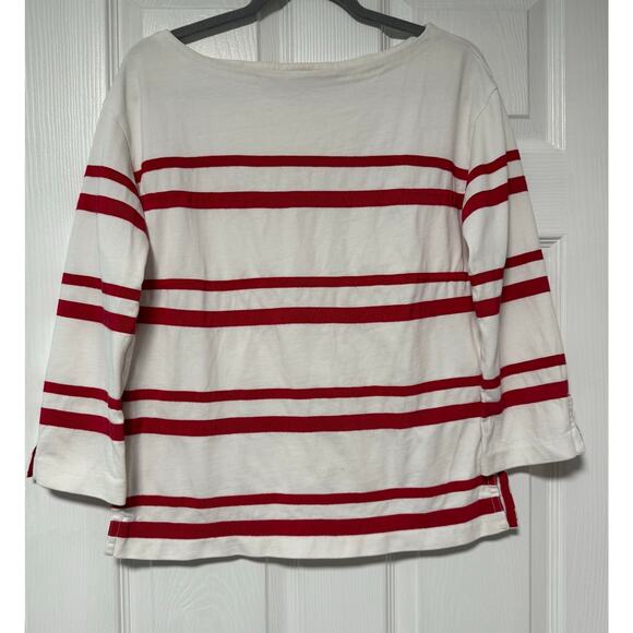 Tory Burch Women's Striped Boat Neck 3/4 Sleeve Top Size Medium - Picture 1 of 15
